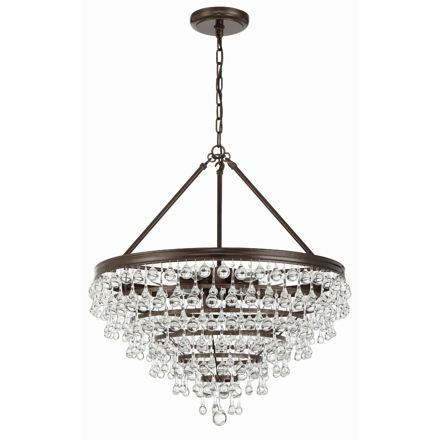Crystorama Calypso 8-Light 25-Inch Chandelier, Clear Glass Accents