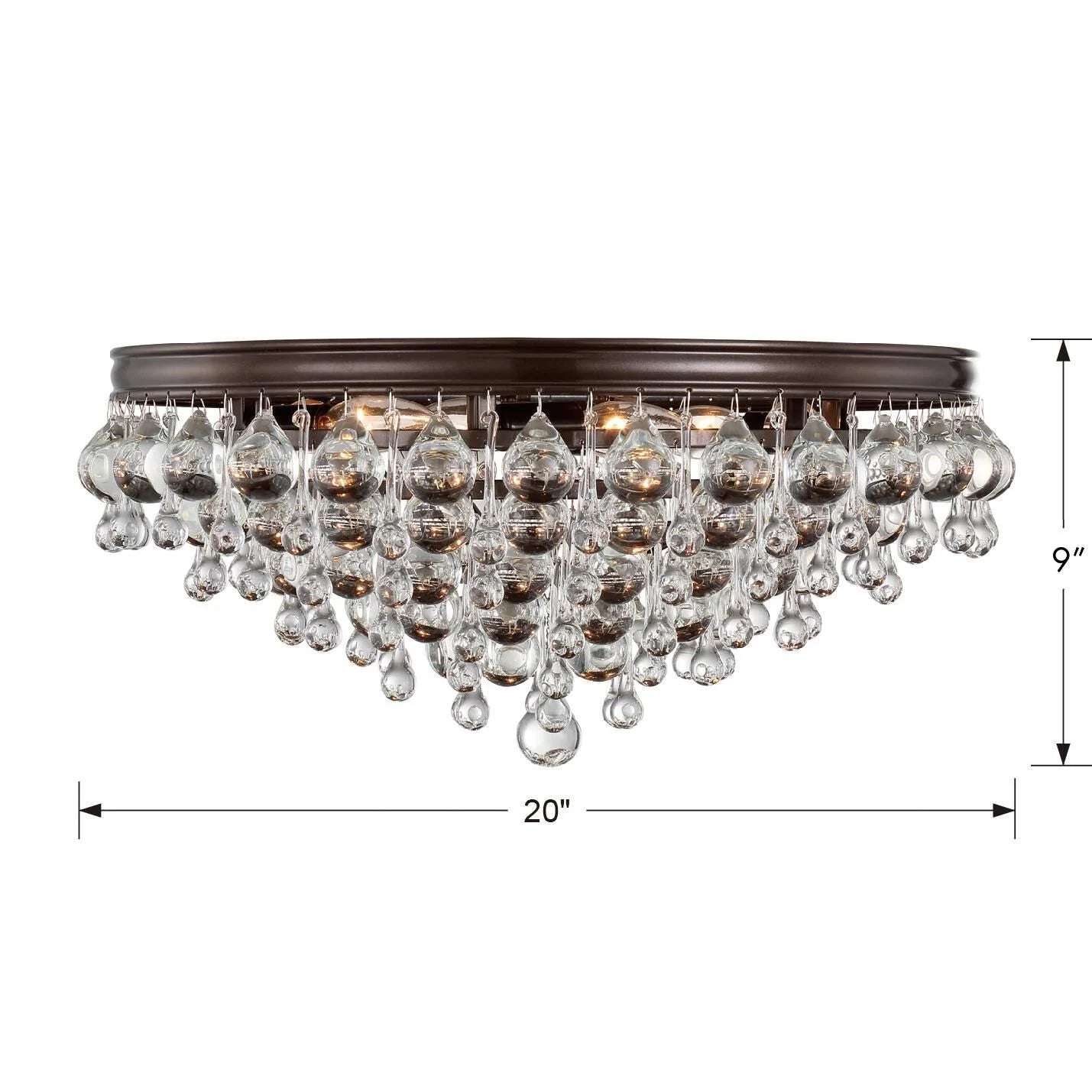 Calypso 20 Inch 6-Light Crystal Flush Mount
