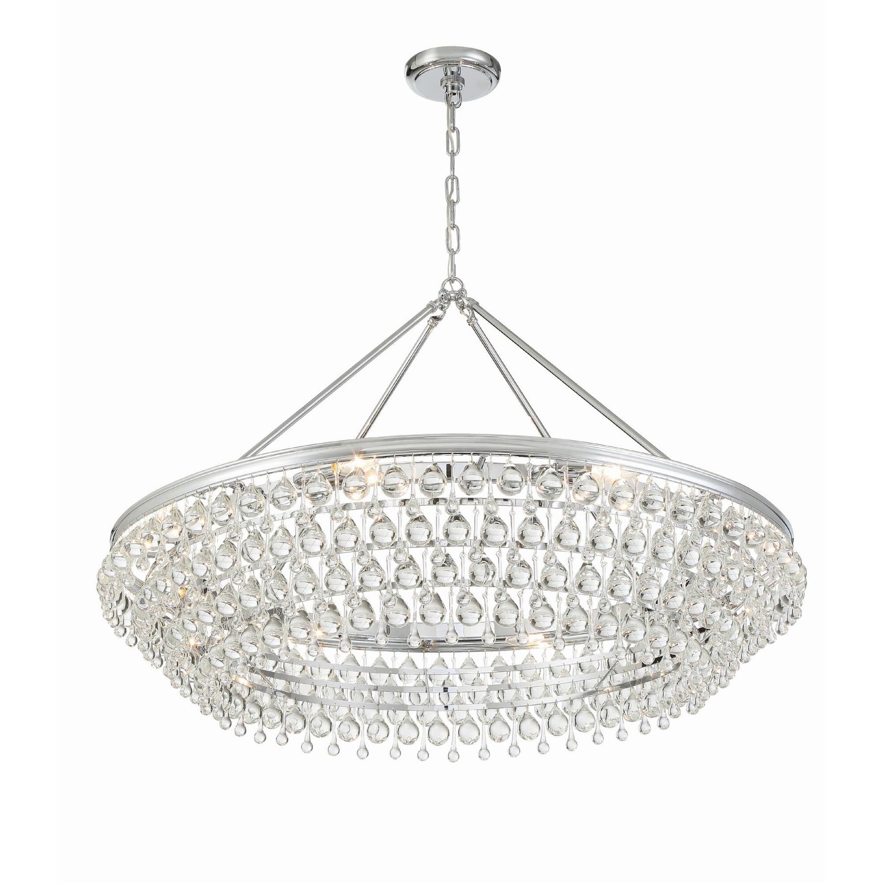 Crystorama Calypso 8-Light Polished Chrome Chandelier with Clear Crystal Drops