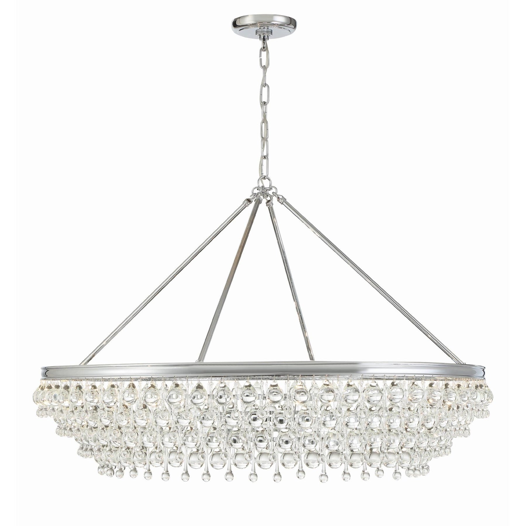 Crystorama Calypso 8-Light Polished Chrome Chandelier with Clear Crystal Drops