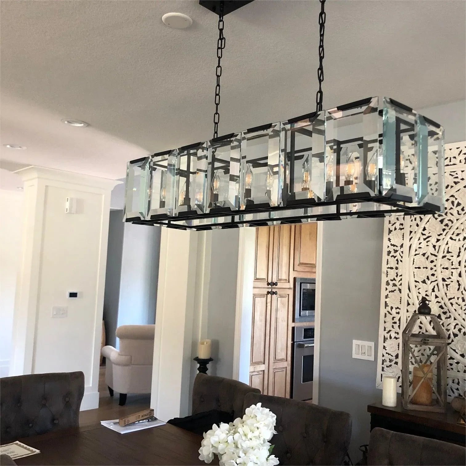 Charles Multicurve Modern Crystal Rectangular Chandelier, Luxury Elegance Lamp