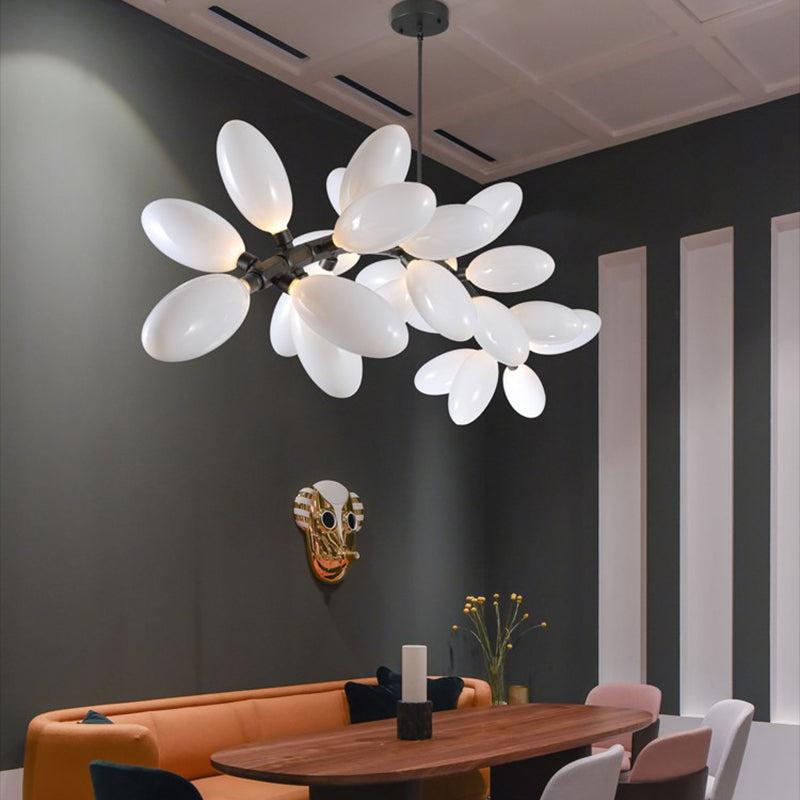 Kenneth Grape Artistic Linear Chandelier Over Dining Table