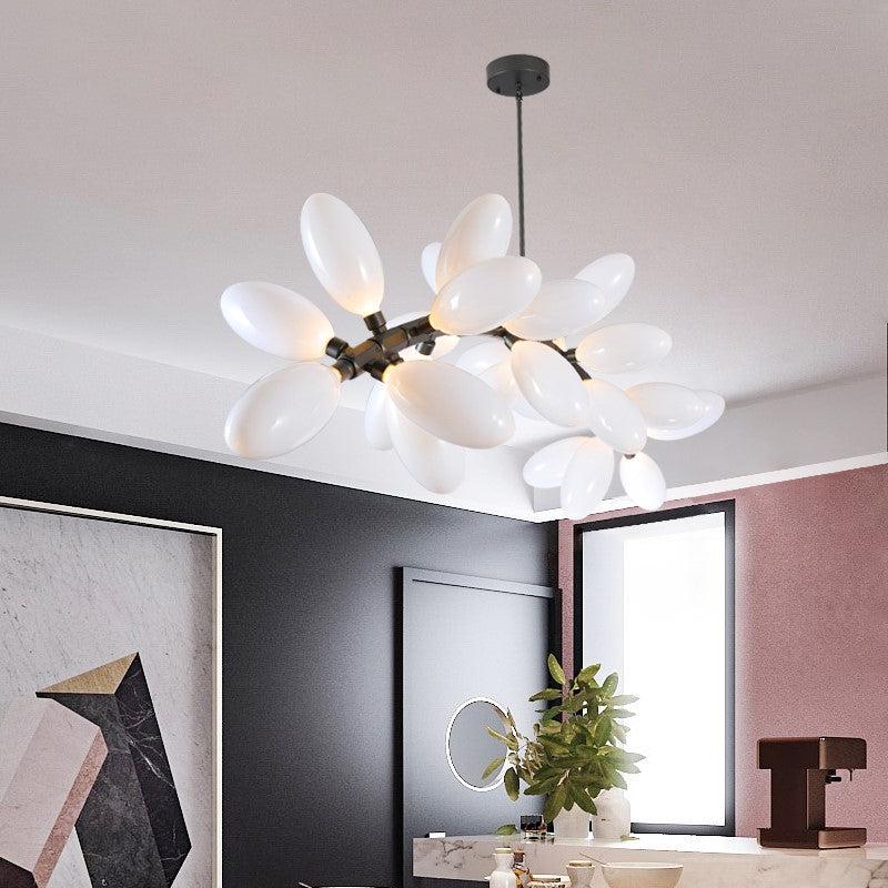 Kenneth Grape Artistic Linear Chandelier Over Dining Table