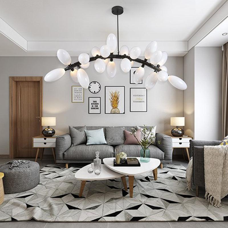 Kenneth Grape Artistic Linear Chandelier Over Dining Table