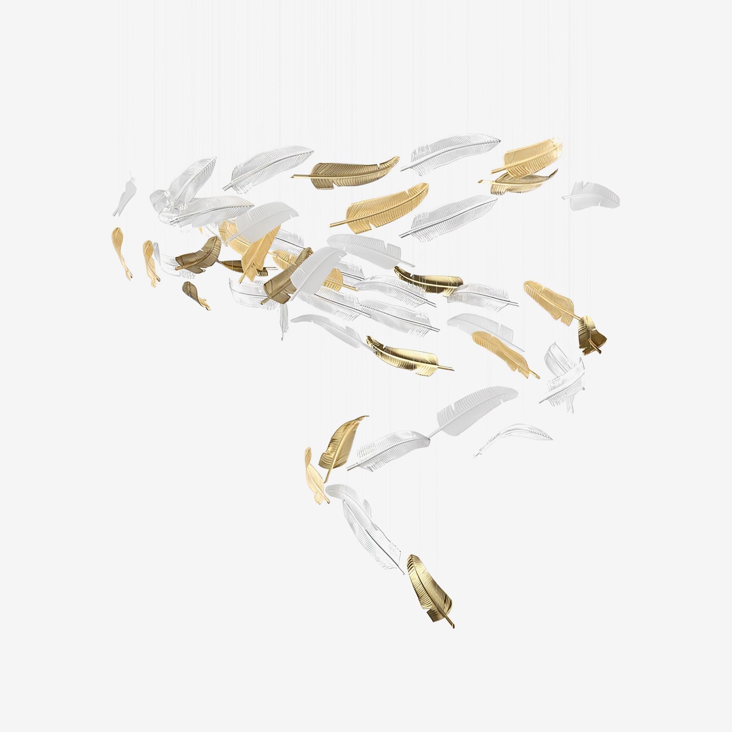 Odette Glass Feathers Chandelier, Customized Modern Chandelier For Lobby,Hallway,Staircase