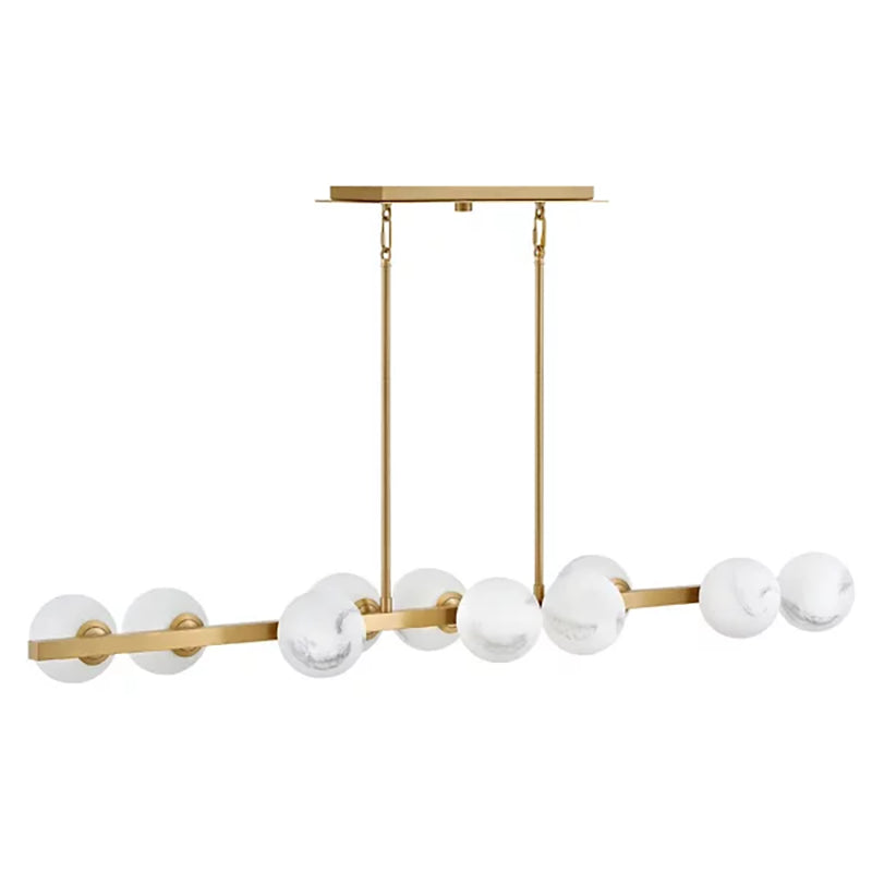 Harold Art Glass Ball Linear Chandelier Lighting