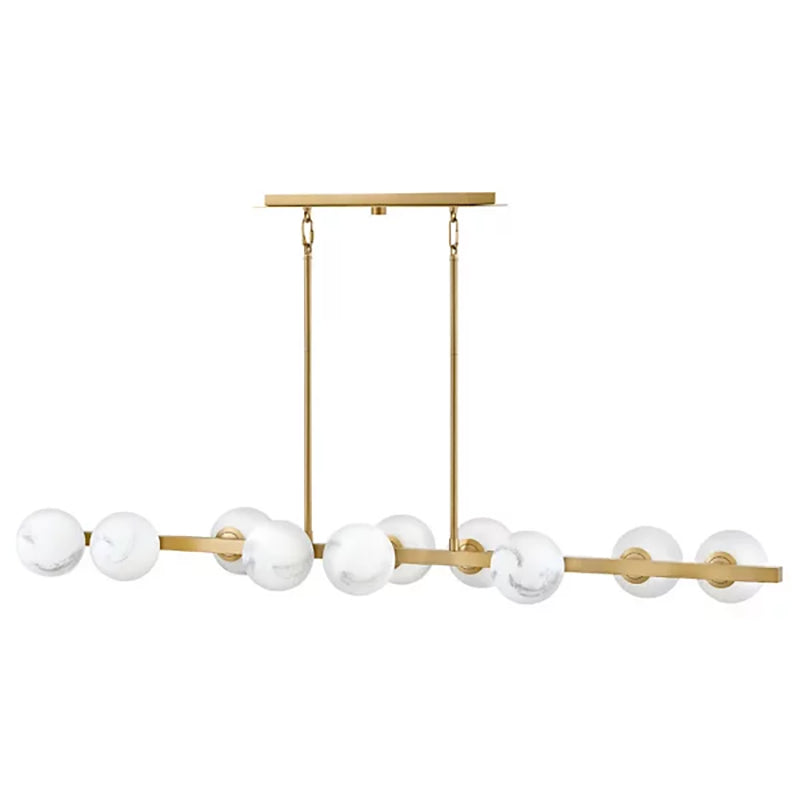 Harold Art Glass Ball Linear Chandelier Lighting