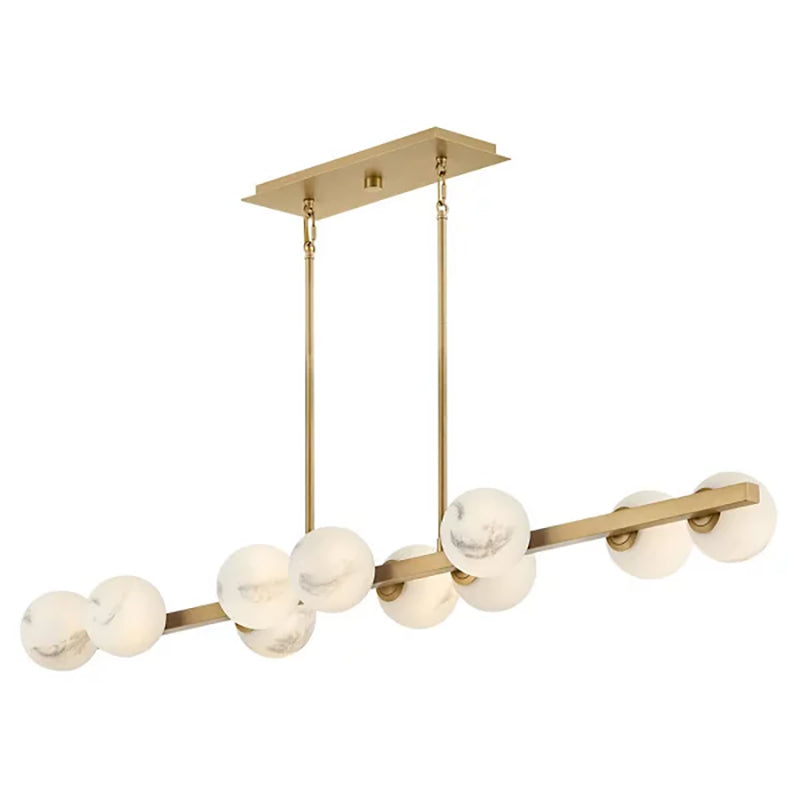Harold Art Glass Ball Linear Chandelier Lighting