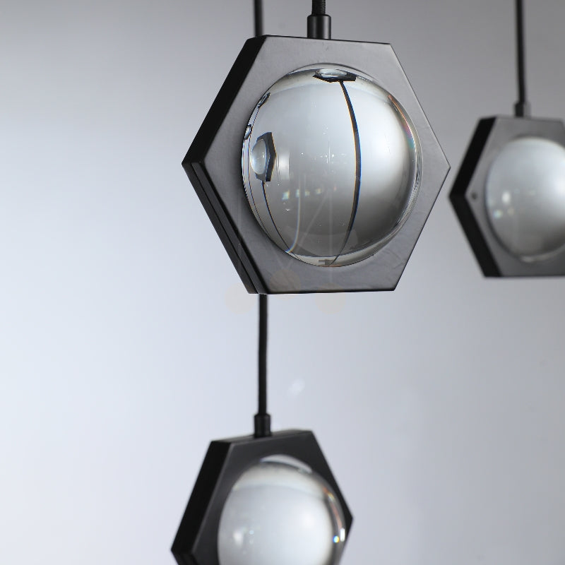 Planets Modern Linear Glass Chandelier W 54" 72''