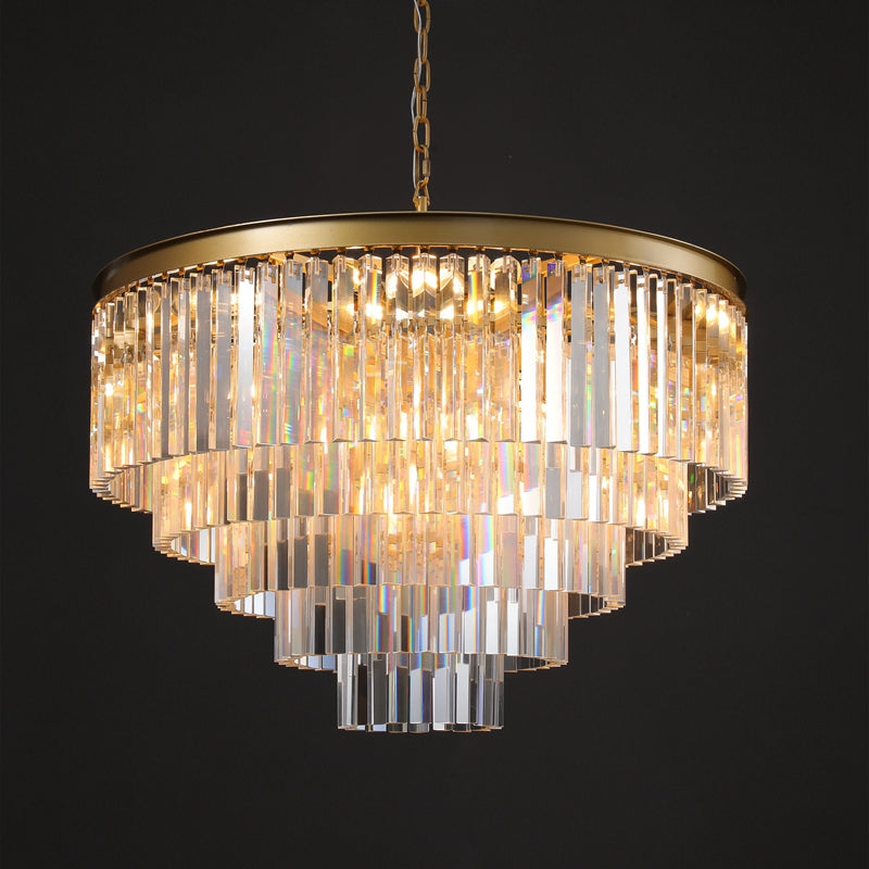 Odiana Series K9 Crystal Tiered Round Chandelier 19" 31" 43" Chandelier For Living Room Dinning Room