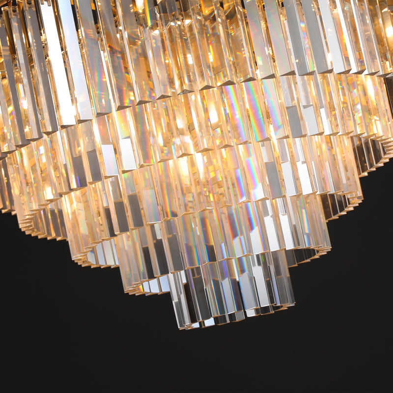 Odiana Series K9 Crystal Tiered Round Chandelier 19" 31" 43" Chandelier For Living Room Dinning Room