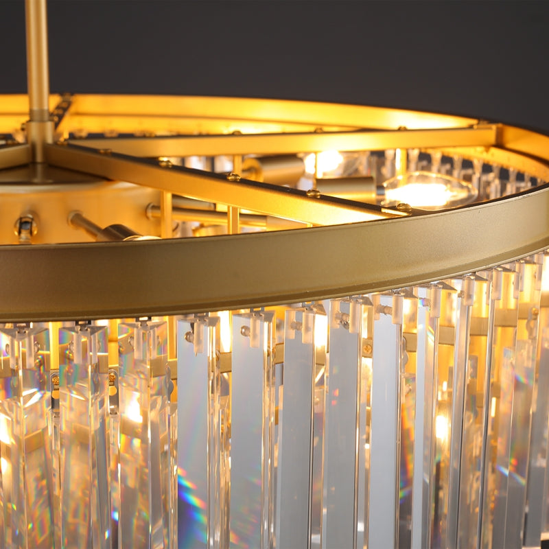 Odiana Series K9 Crystal Tiered Round Chandelier 19" 31" 43" Chandelier For Living Room Dinning Room
