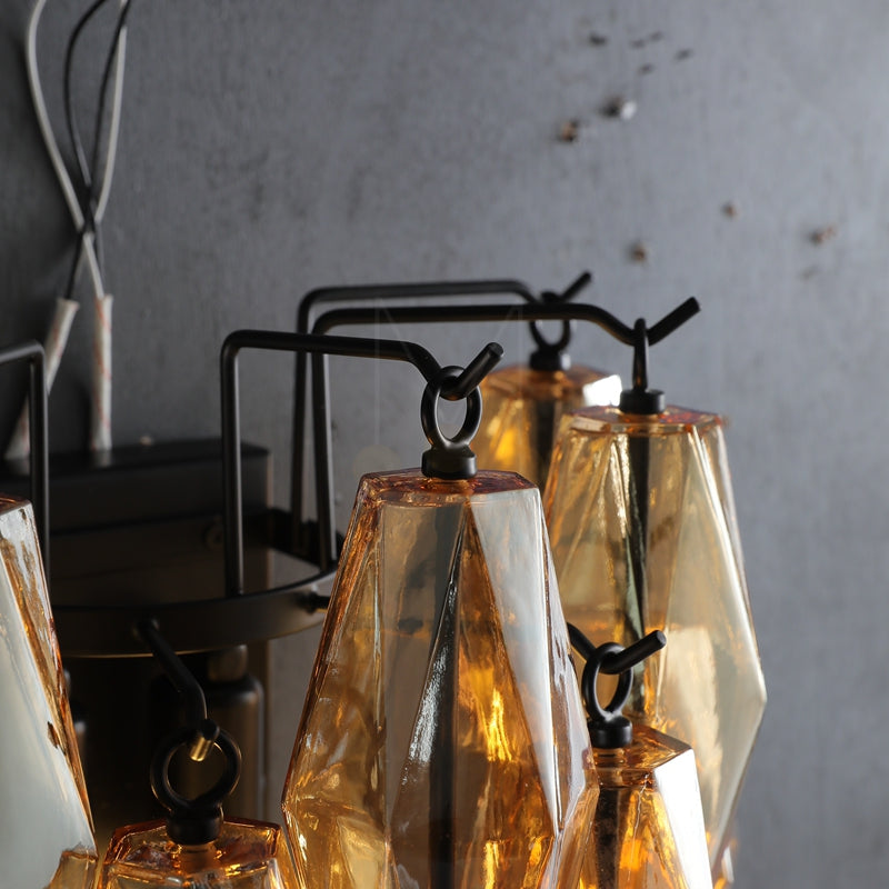 Renee Luxurious Glass Tiered Wall Sconce, Indoor Bedside Wall Lamp Fixture