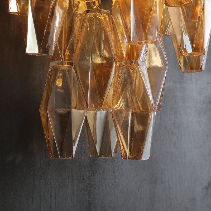 Renee Luxurious Glass Tiered Wall Sconce, Indoor Bedside Wall Lamp Fixture