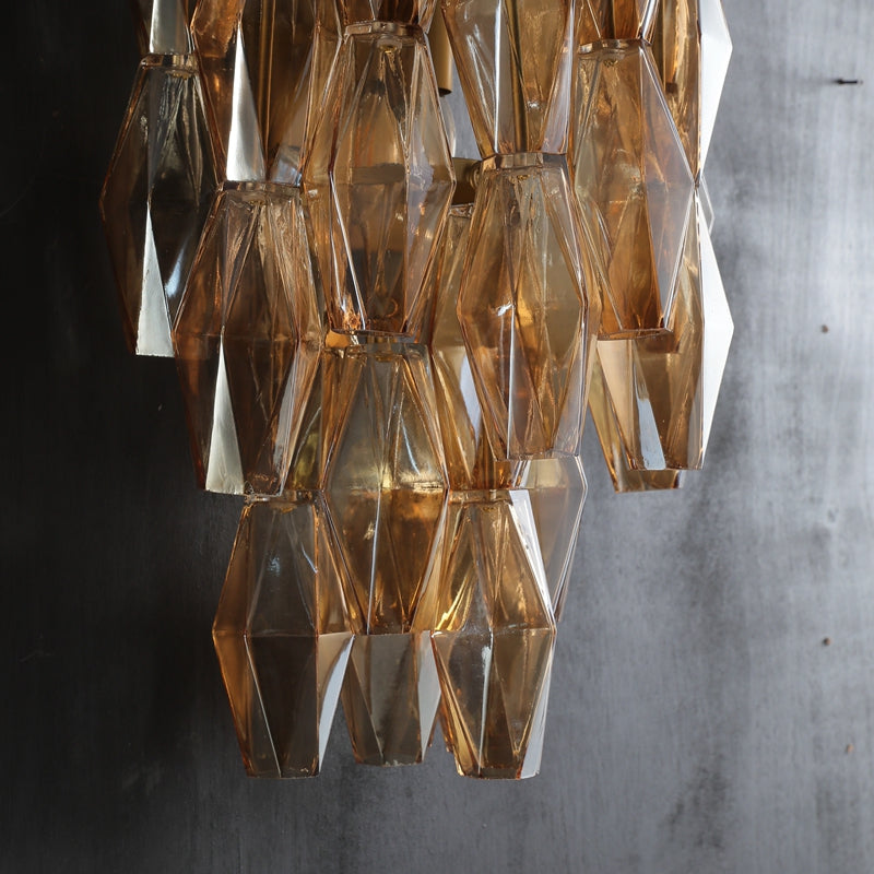 Renee Luxurious Glass Tiered Wall Sconce, Indoor Bedside Wall Lamp Fixture