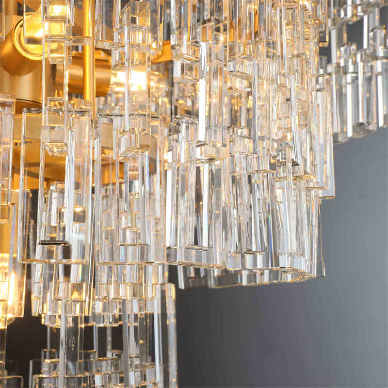 Melody K9 Crystal Tiered Round Chandelir for Living Room Bedroom, Kitchen Island