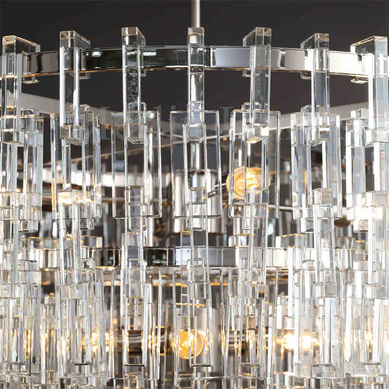 Melody K9 Crystal Tiered Round Chandelir for Living Room Bedroom, Kitchen Island