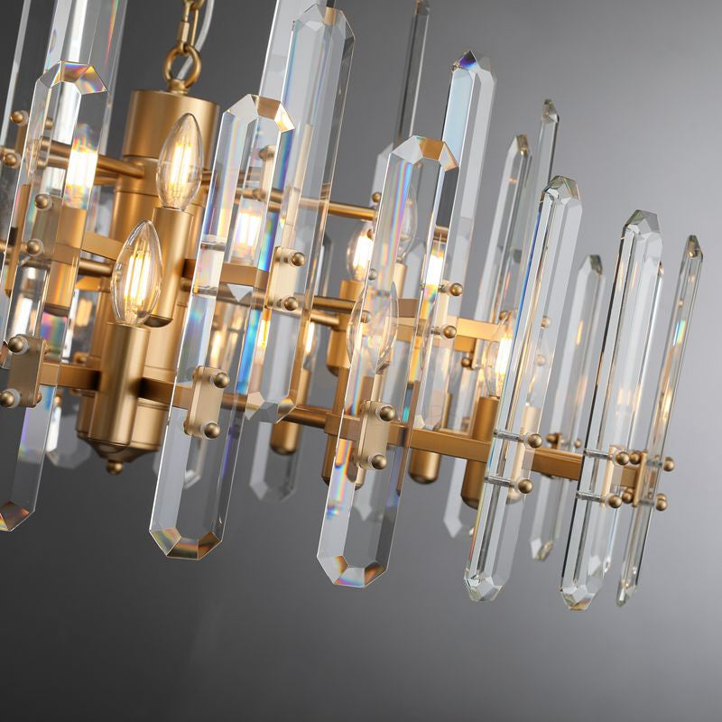 Gleam Series K9 Crystal Glass Linear Chandelier