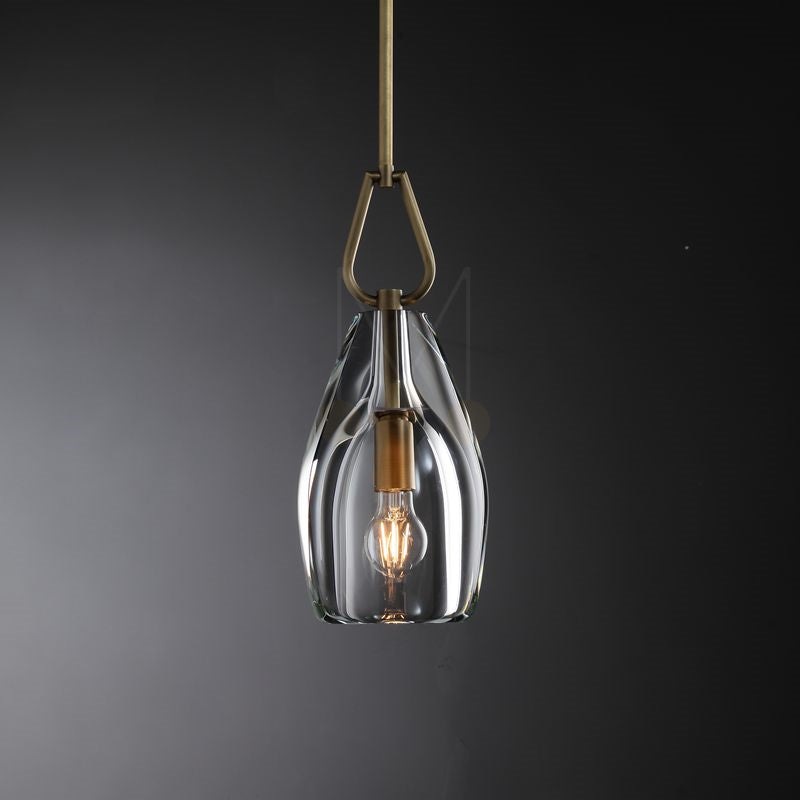 Brandon Flute Pendant 6"/ 8"/ 9", Modern Crystal Kitchen Pendants Lamp