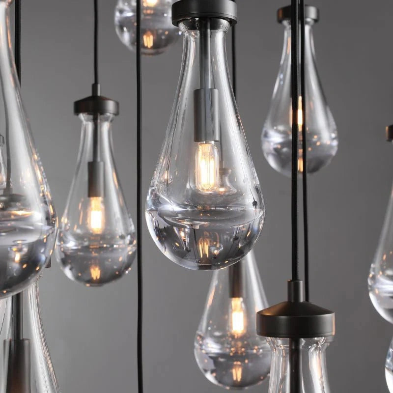 Raindrop Round Chandelier Modern Luxury Glass Chandelier For Living Room Dinning Room