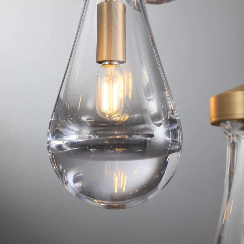 Raindrop Round Chandelier Modern Luxury Glass Chandelier For Living Room Dinning Room