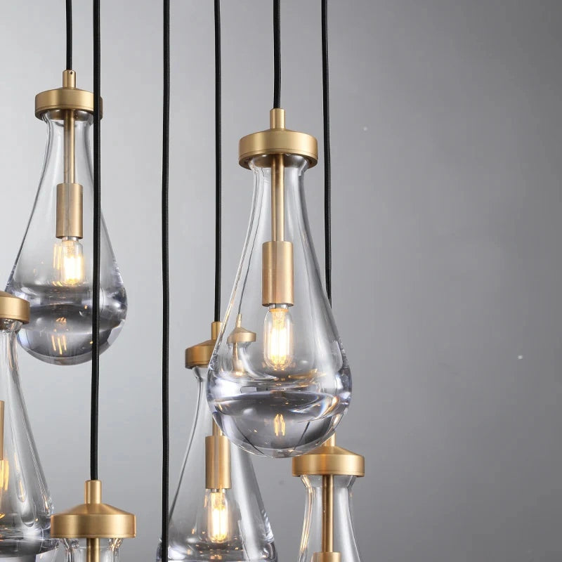 Raindrop Round Chandelier Modern Luxury Glass Chandelier For Living Room Dinning Room