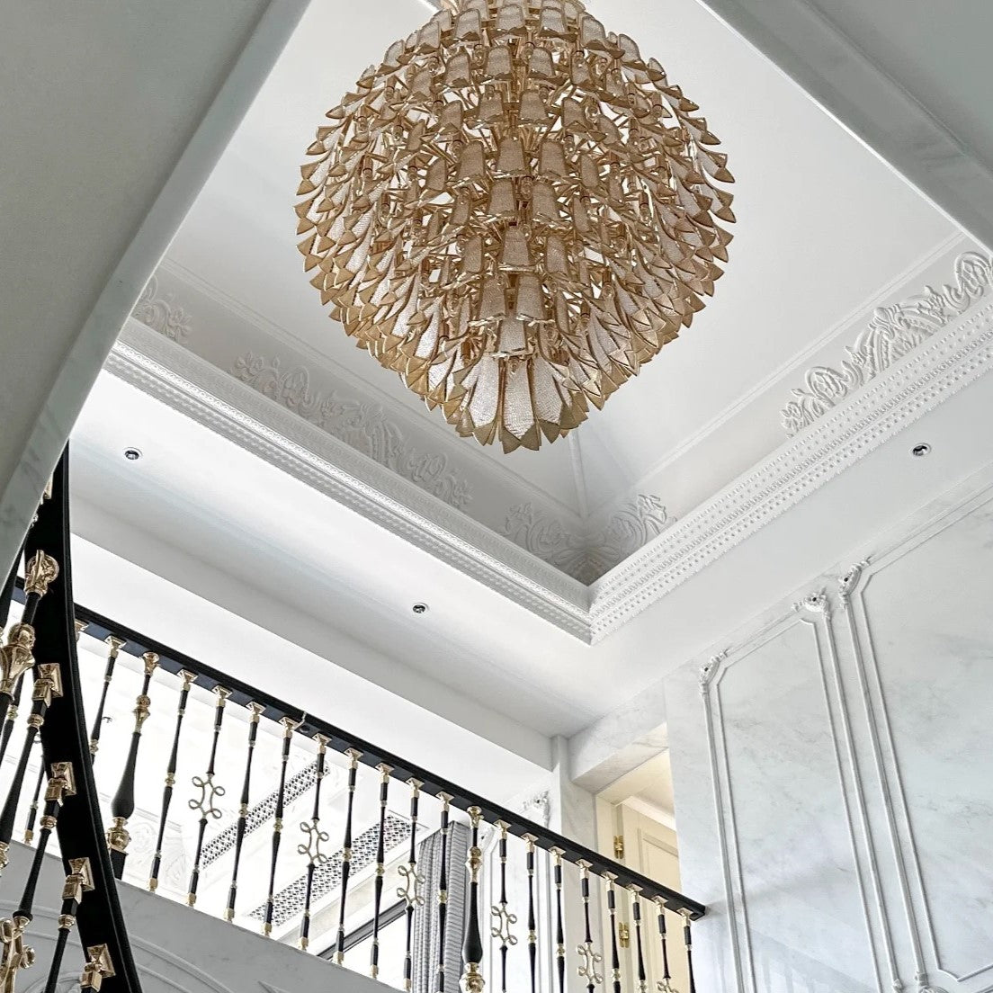 Extra Large Luxury Multi-tier Gold CrystalChandelier for Stairs/Large High-ceiling Room