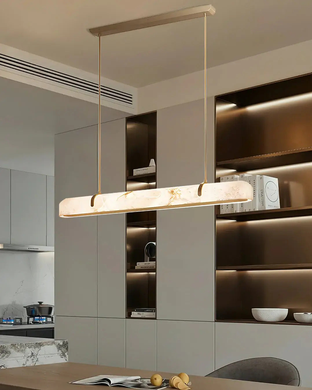 Merlin Lamps Linear Alabaster Chandelier