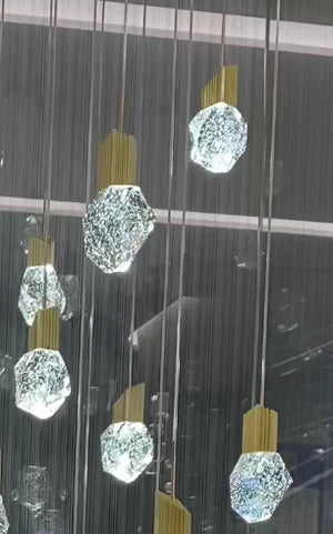Extra Large Modern Light Luxury Creative Crystal Chandelier For 2-story/Duplex Buildings Staircase