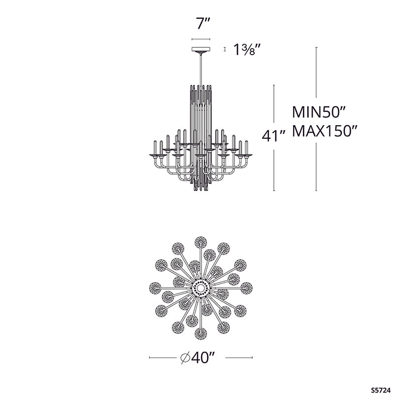 Merlinlamps S5724 Calliope 40" LED Chandelier