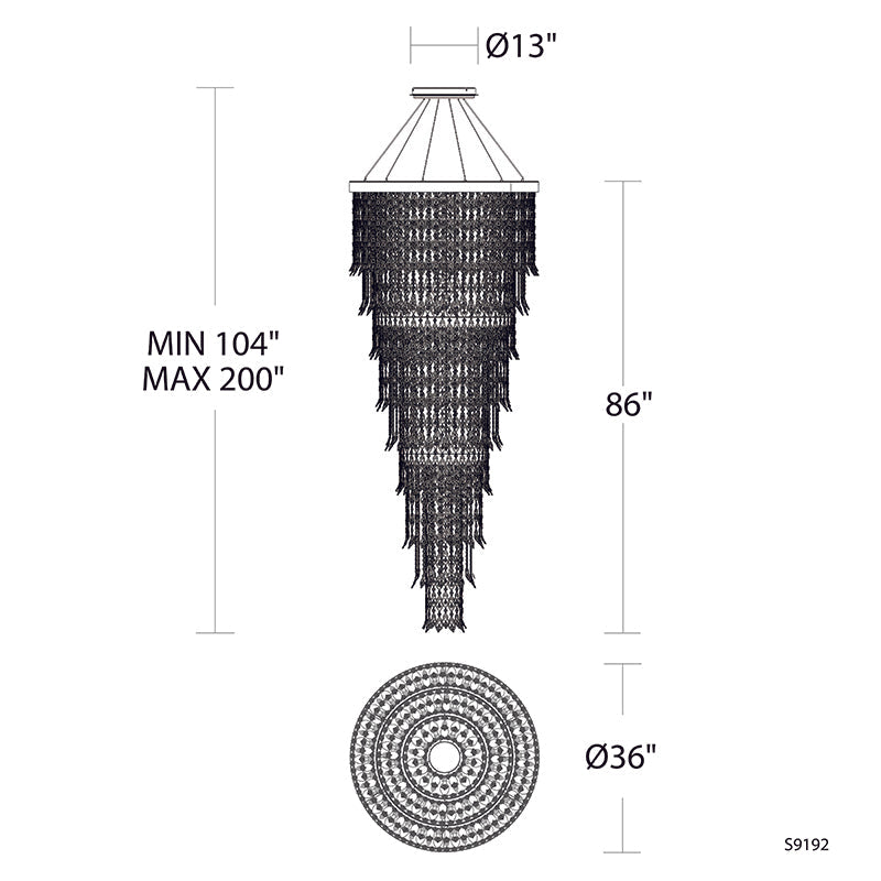 Merlinlamps S9192 Pavona 36" LED Pendant