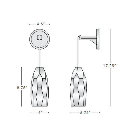 Lafi Crystal Glass Wall Sconce