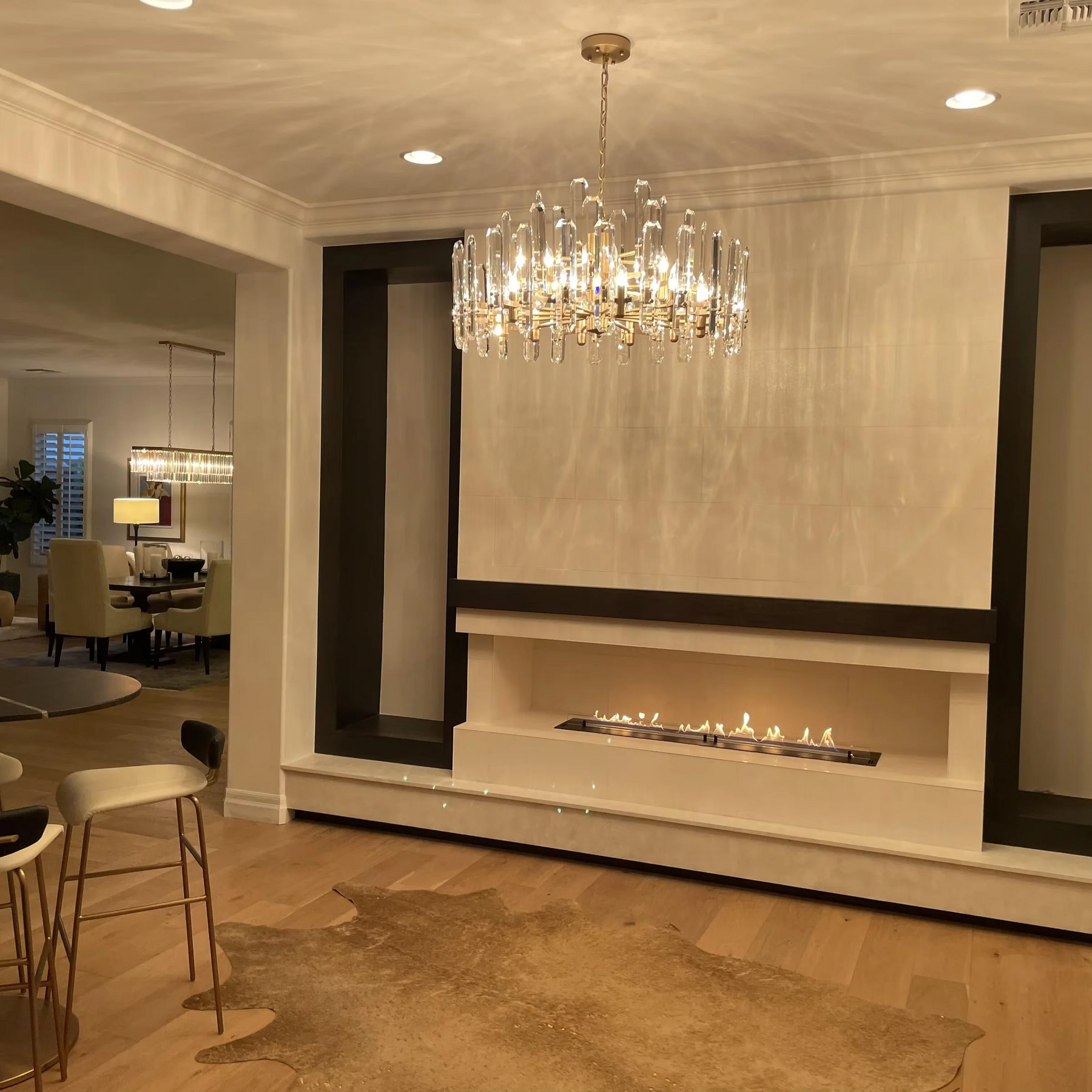 Gleam Series K9 Crystal Glass Linear Chandelier