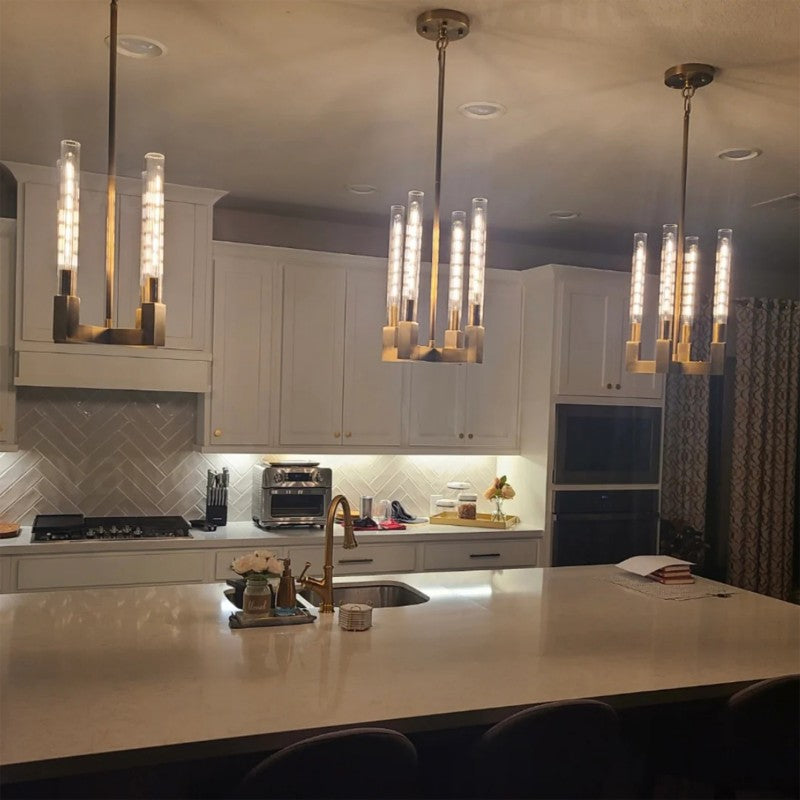 Pulse Candlestick Glass Linear Chandelier