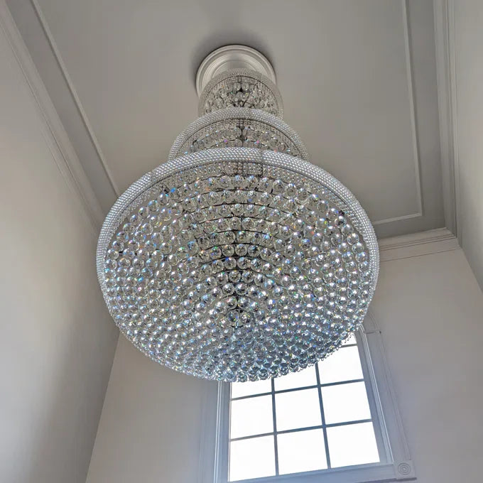 Luxury French Empire Chandelier for Villa Hall Ceiling Three-layers Crystal Light for Hotel Lobby