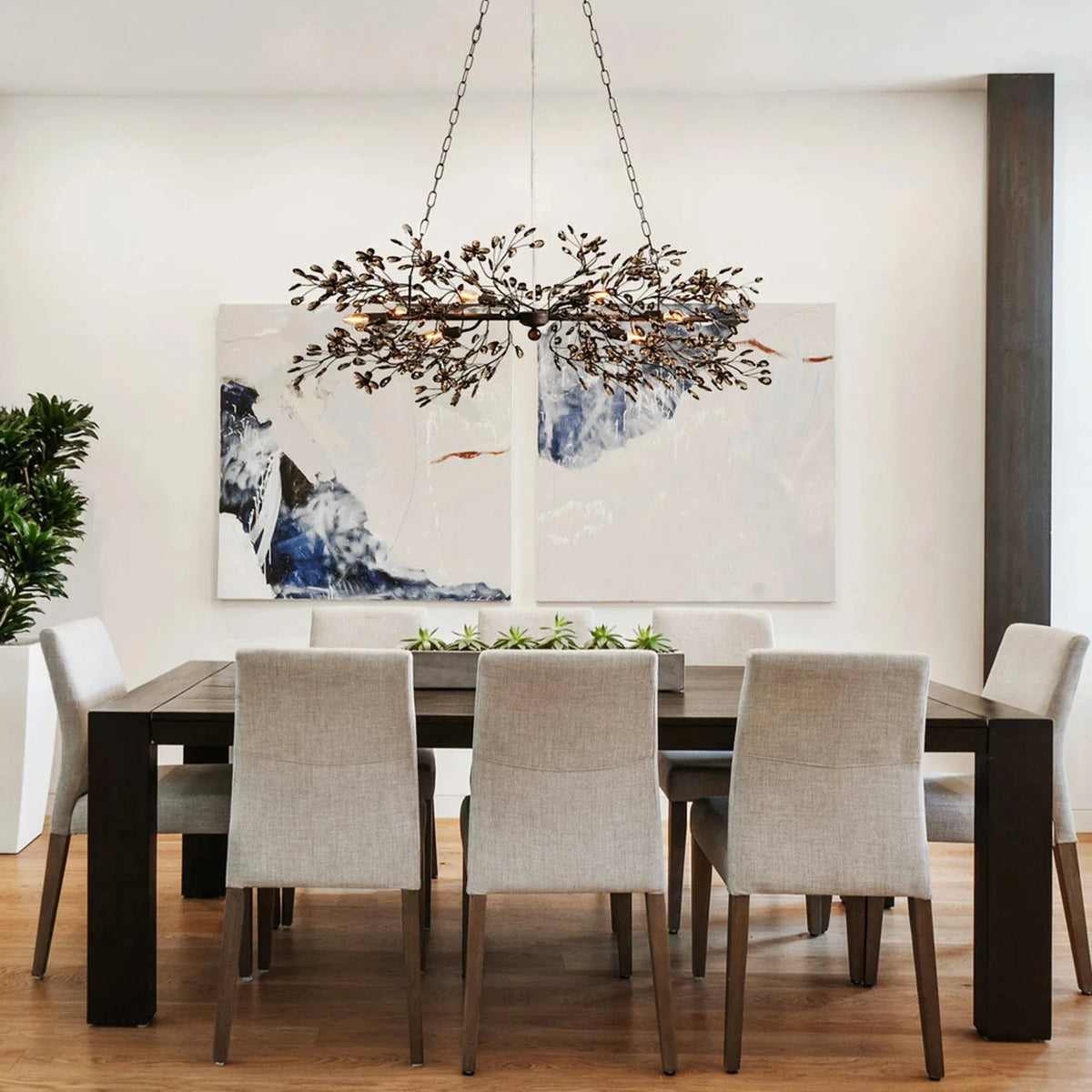 Fiore Linear Chandelier 43" 51" 68"W-Chandelier-Merlin Lamps-GOLD-43"-merlinlamps