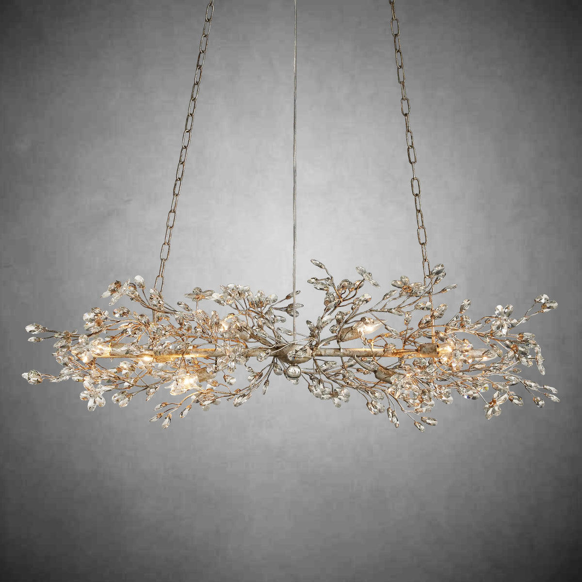 Fiore Linear Chandelier 43" 51" 68"W-Chandelier-Merlin Lamps-SILVER-43"-merlinlamps