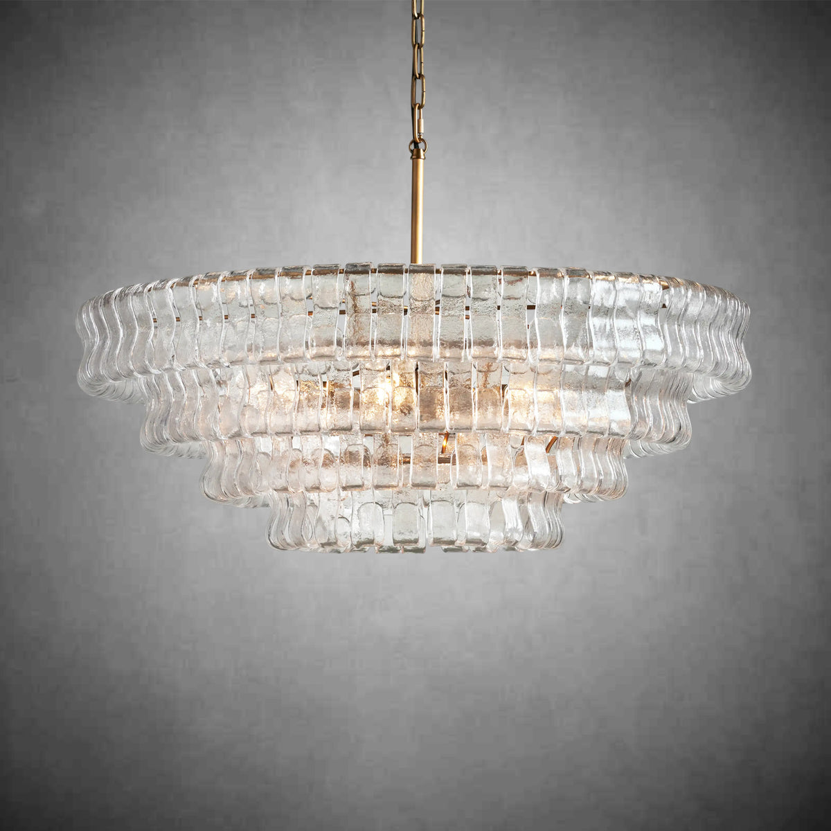 Ghiaccio Round Glass Chandelier