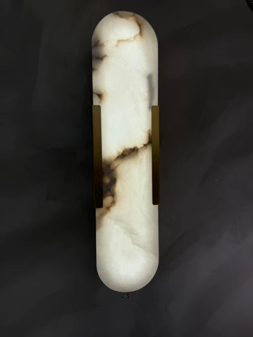 Eartha Modern Alabaster Bedroom Sconce, Indoor Wall Light