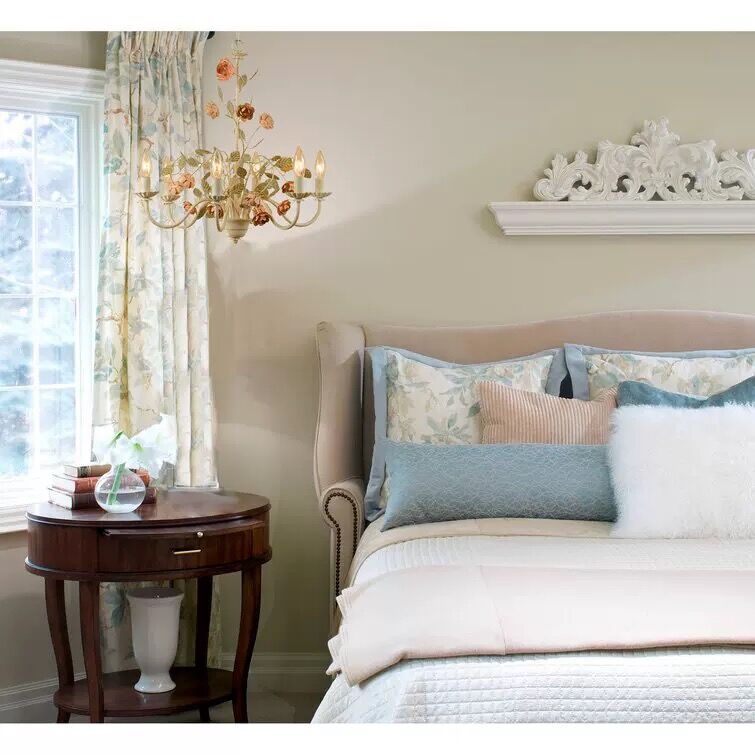 American Country Style Rose Flower Rustic Chandelier Iron Art Lamp Vintage Farmhouse Study Room Bedroom