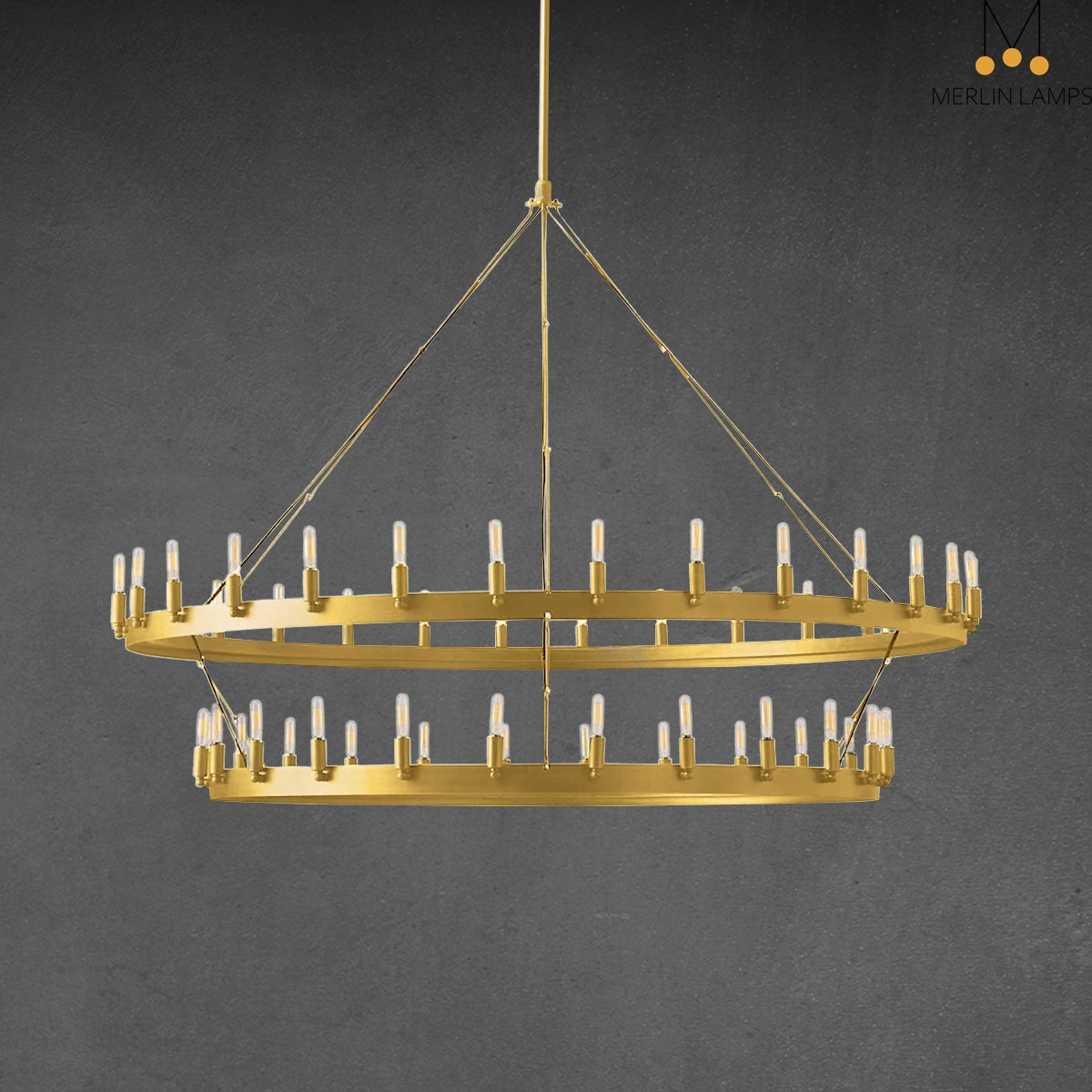 Dania Camina Vintage Candelabra Two-Tier Round Chandelier