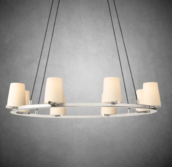 Paul Fabric Shade Round Chandelier 36" 48" 60″