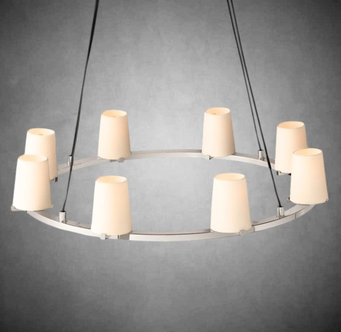 Paul Fabric Shade Round Chandelier 36" 48" 60″