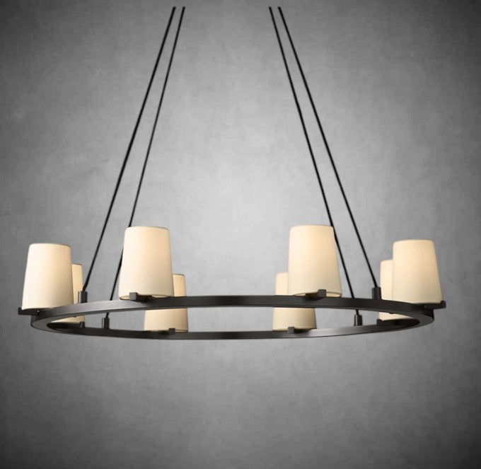 Paul Fabric Shade Round Chandelier 36" 48" 60″