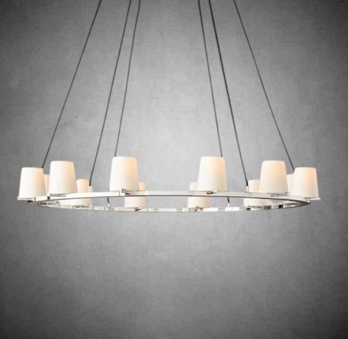 Paul Fabric Shade Round Chandelier 36" 48" 60″