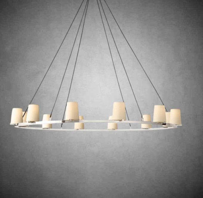 Paul Fabric Shade Round Chandelier 36" 48" 60″