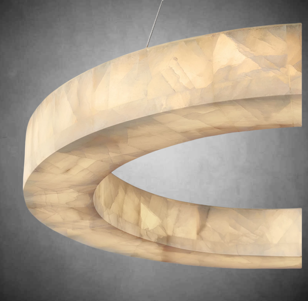 Maurice Alabaster Round Chandelier