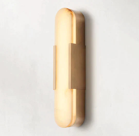 Koltin Melange Elongated Alabaster Wall Sconce, Modern Indoor Decor Wall Lamp Fixtures Wall Light Fixtures J-CHANDELIER Brass H 20''