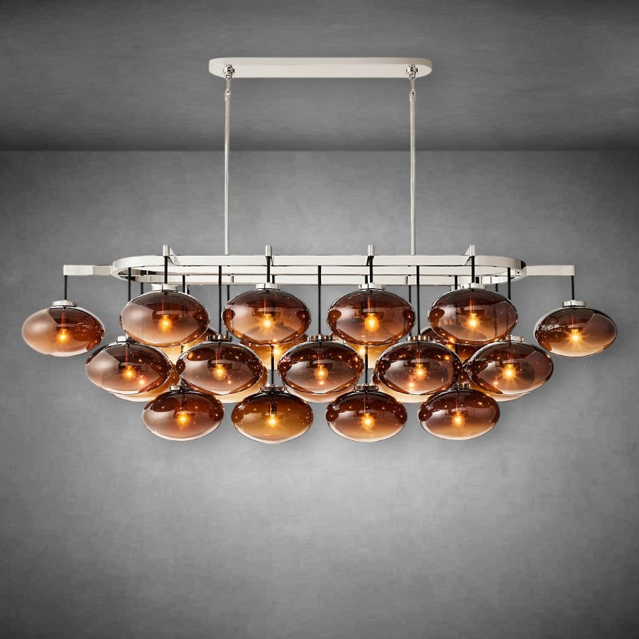 Calus Amber Glass Linear Chandelier 72"