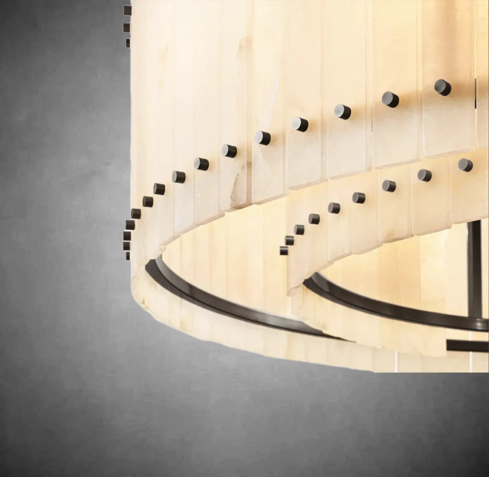 Lux Alabaster Round Chandelier